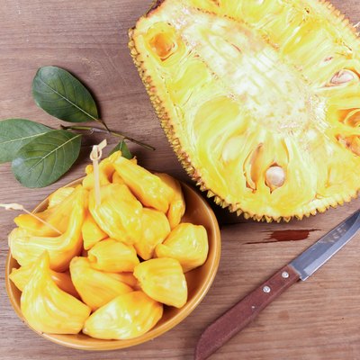 Tropical Jack Fruit on the wood background