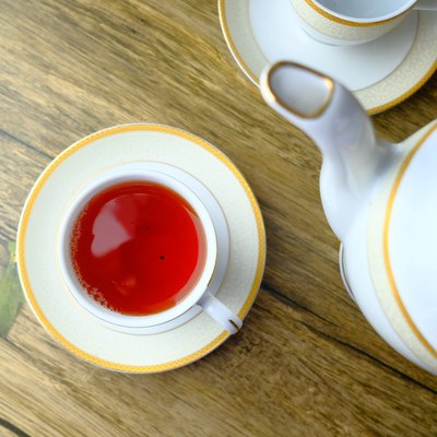 top view of cup of green tea