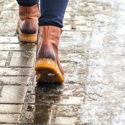 Walk on icy pavement