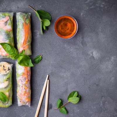 Fresh assorted spring rolls