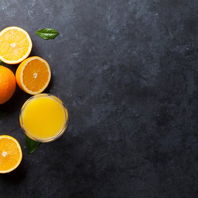 Fresh orange fruits and juice