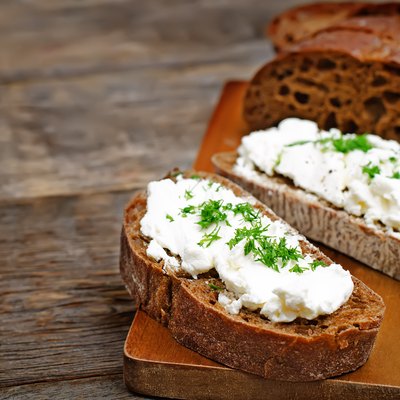 rye bread with cream cheese and dill