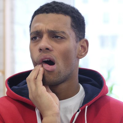 Toothache, Afro-American Man with Tooth Infection