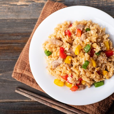 Fried rice with vegetables and pork
