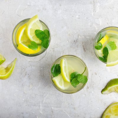 Freshly squeezed lemonade, messy kitchen situation