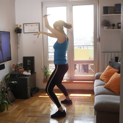 Woman doing dance workout.