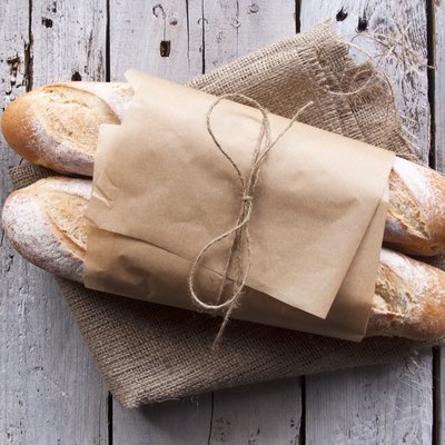 Rustic Bread on Wooden Background