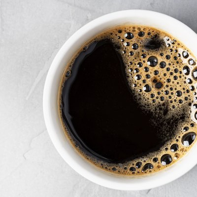 Black coffee drink close-up.