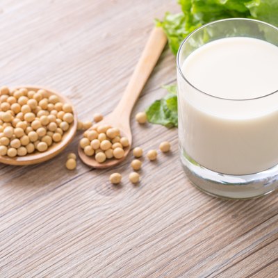 Glass with Soy Milk and Seeds
