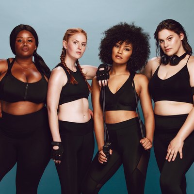Diverse group of women in plus-size workout clothes