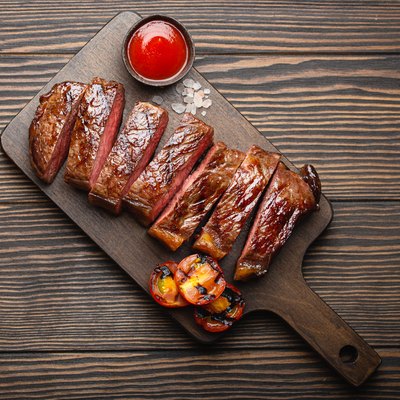 Grilled marbled meat steak