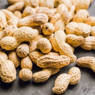 Peanuts in shell. Selecttive focus.