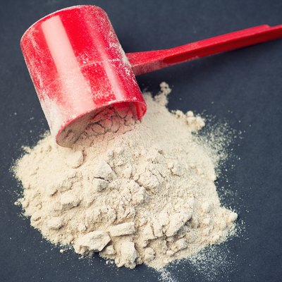 Whey protein scoop. Sports nutrition.