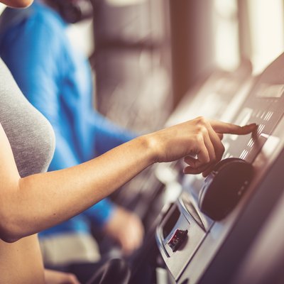 Starting cardio training in gym.