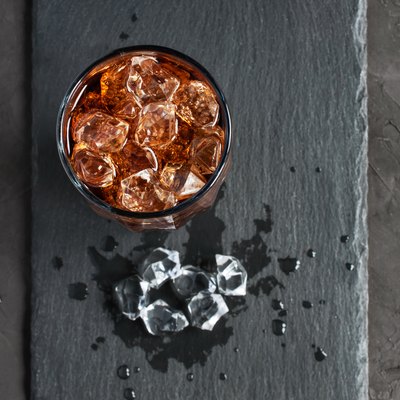 Cola with ice cube