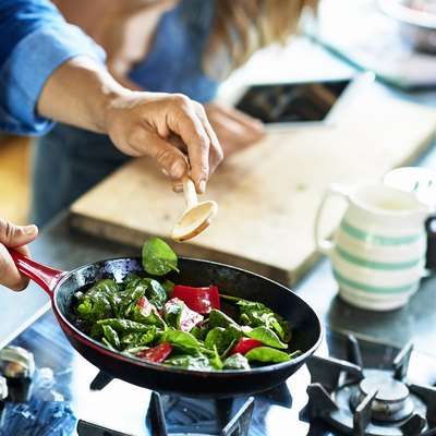 A man cooking healthy food at home