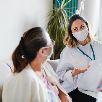 Caregiver at home visit during Lockdown