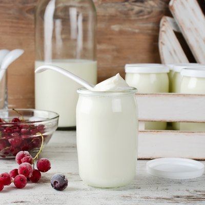 Fresh natural homemade organic yogurt with berries