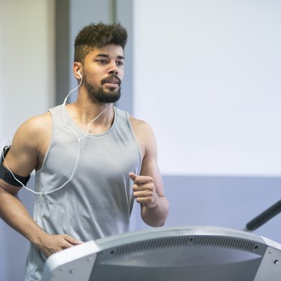 man doing cardio interval treadmill workout