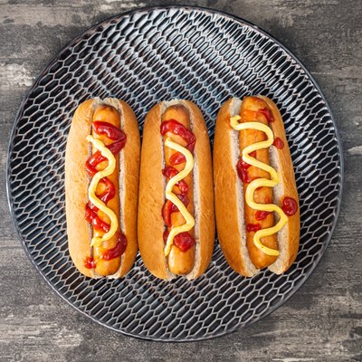 Directly Above Shot Of Hot Dog In Plate On Table