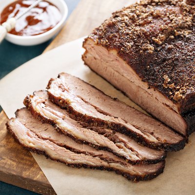 Sliced slowly cooked brisket
