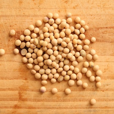 Soybeans over wood