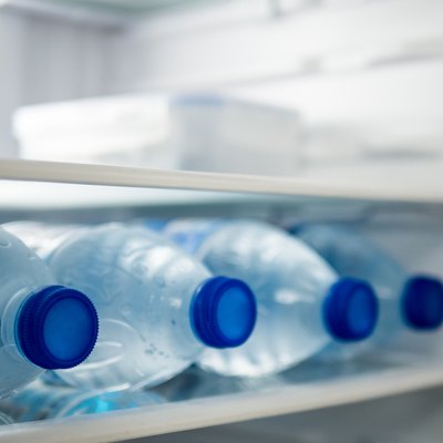 Water bottles in refrigerator