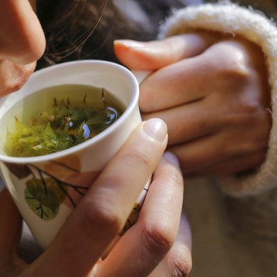 Woman drinking herbal tea