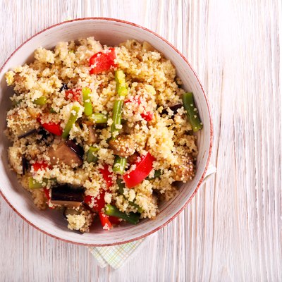Couscous with vegetables in a bowl