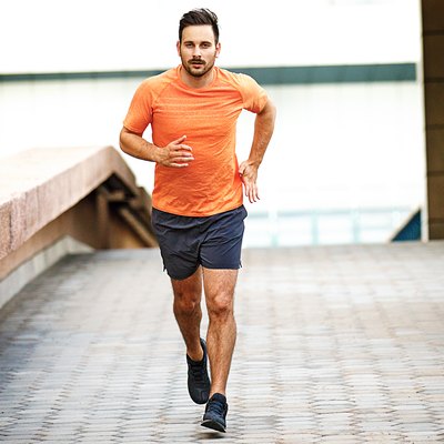 Man training for his first 10K race