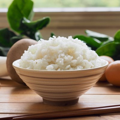 Asian food White rice and vegetables