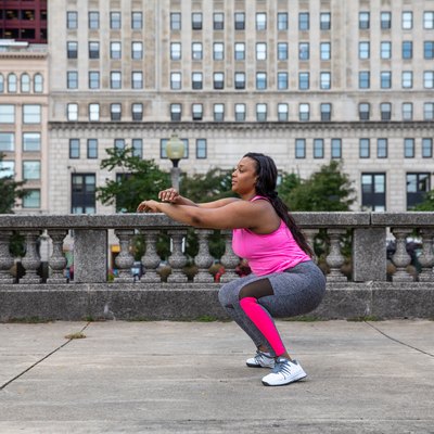 Woman exercising outdoors
