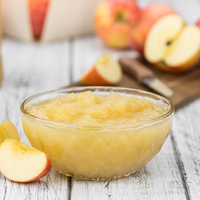 Portion of homemade Applesauce (selective focus)
