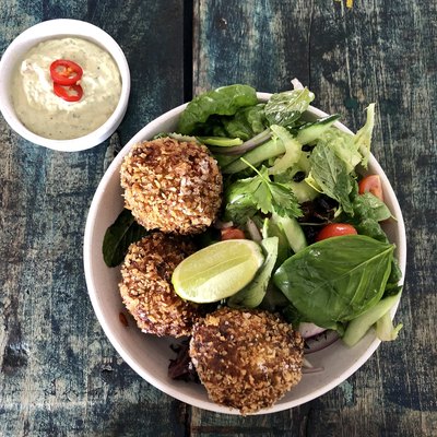 Fish and Crab Cakes with Herb Mayonnaise