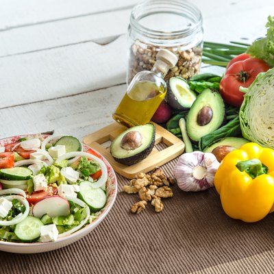Preparation of healthy food from organic products on the table