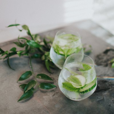 Refreshing glass of water or Gin and Tonic