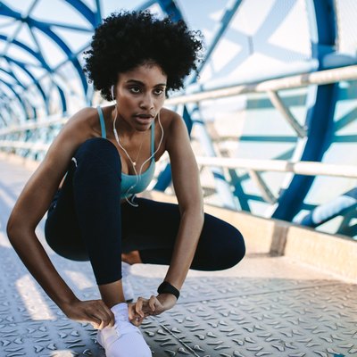 Runner getting ready for a sprint