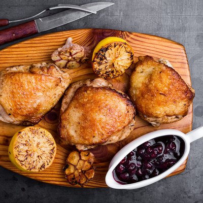Roast chicken thighs