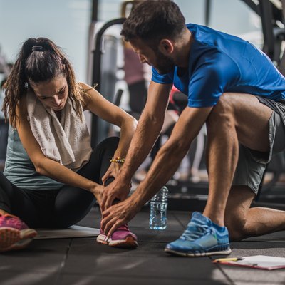 Sports injury in a gym!