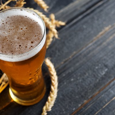 A glass of beer top view