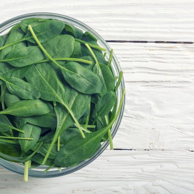 fresh green baby spinach