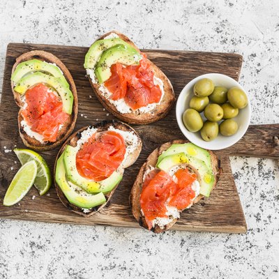 what is fat Dietary fat appetizers cream cheese, smoked salmon and avocado sandwiches