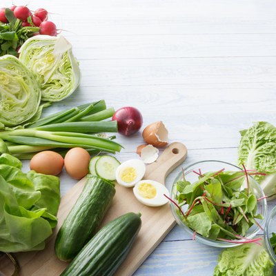 Salads Ingredients romaine and iceberg lettuce