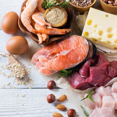 Assortment of healthy protein source and body building food