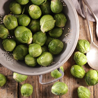 raw brussels sprouts- top view