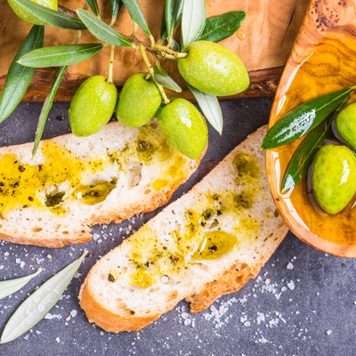 Bread with fresh olive oil.