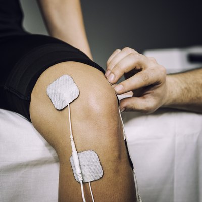 Electro stimulation used to treat knee pain