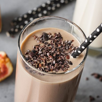 Chocolate milkshake closeup view