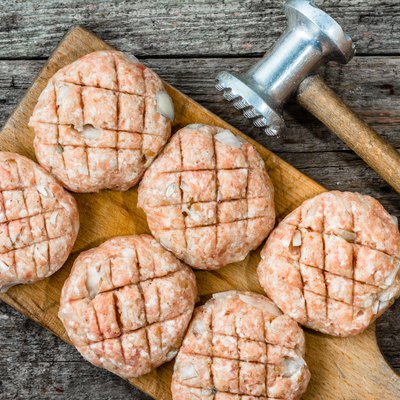 Raw meatballs pork meat, cooking concept, homemade