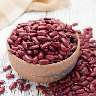 Close-Up Of Kidney Beans In Bowl On Table